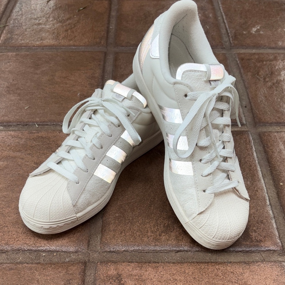 Adidas Superstar Sneakers with Silver reflective  Accents